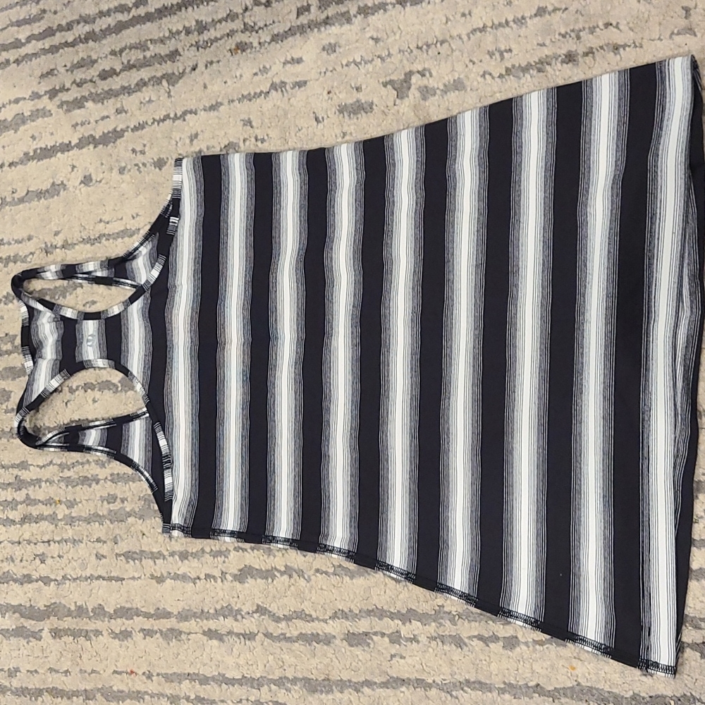 Lululemon Cool Racerback Capilano Stripe Black White tank top - Picture 10 of 11